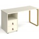 Cairo Straight Desk with Brass Leg and Integrated Drawers